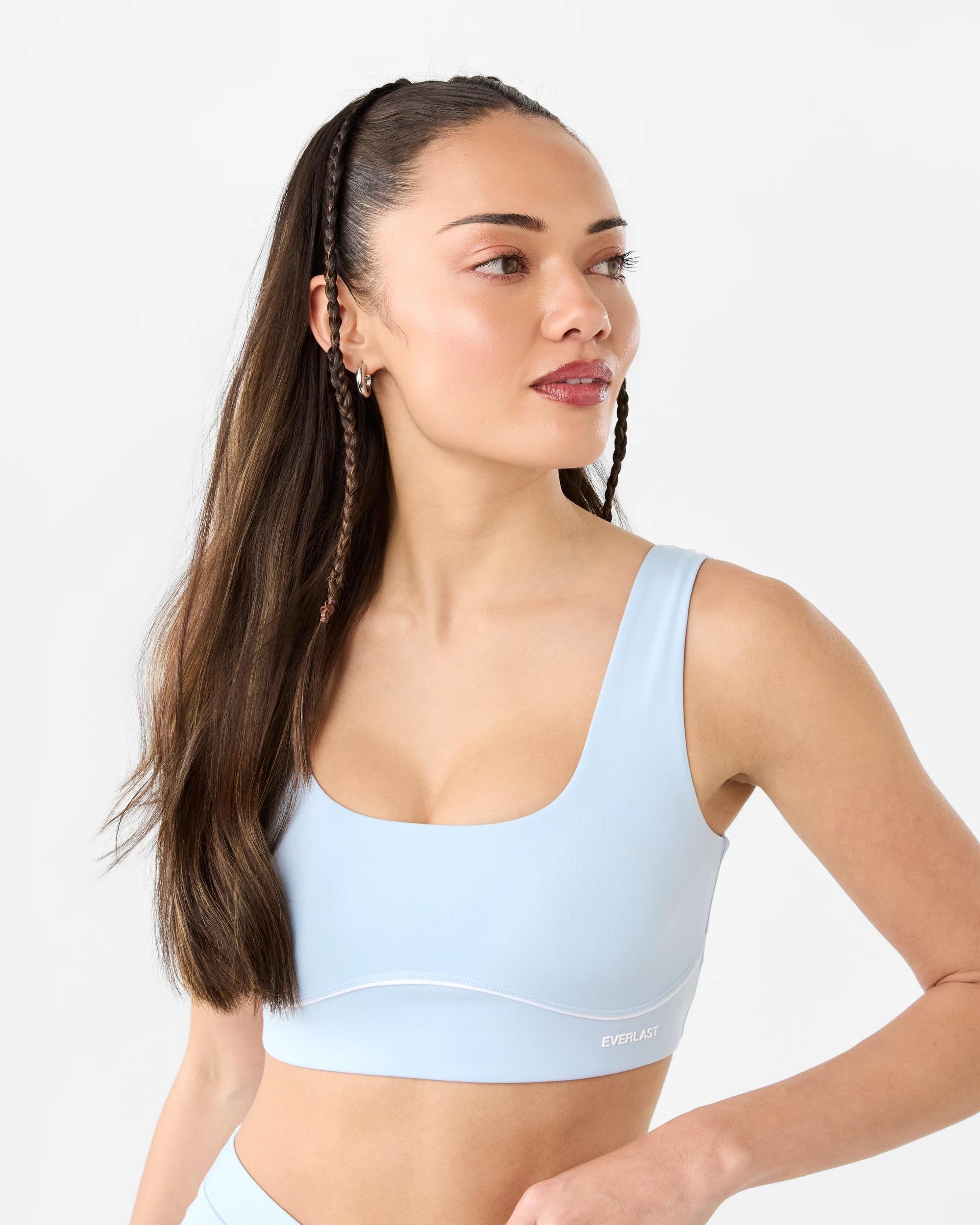 1 Everlast Womens Piped Sports Bra Powder Blu, 1 of 8