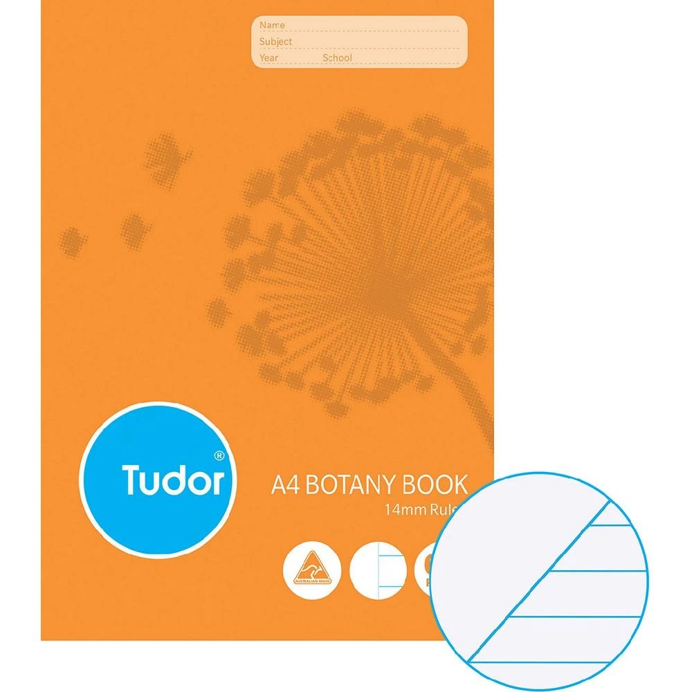 1 Tudor A4 55gsm 14mm Ruled Botany Book 64 Page, 1 of 3