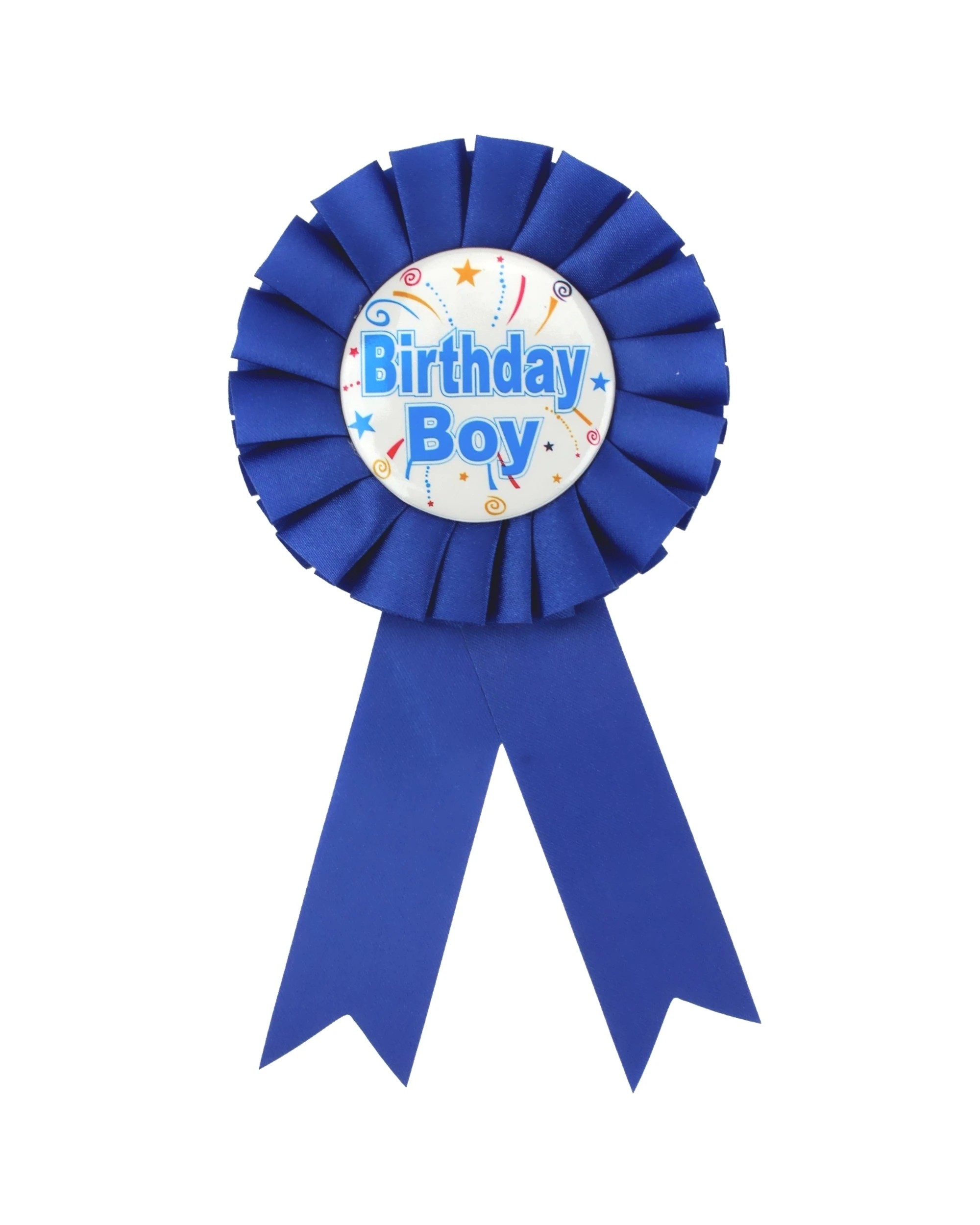 1 JD Party Birthday Boy Blue Ribbon Badge, 1 of 1