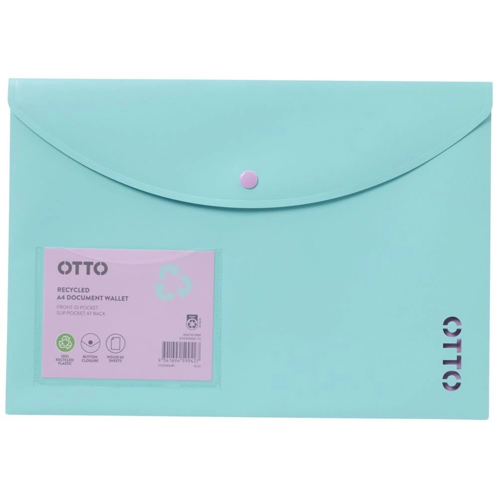 1 Otto A4 Document Wallet Mint, 1 of 3