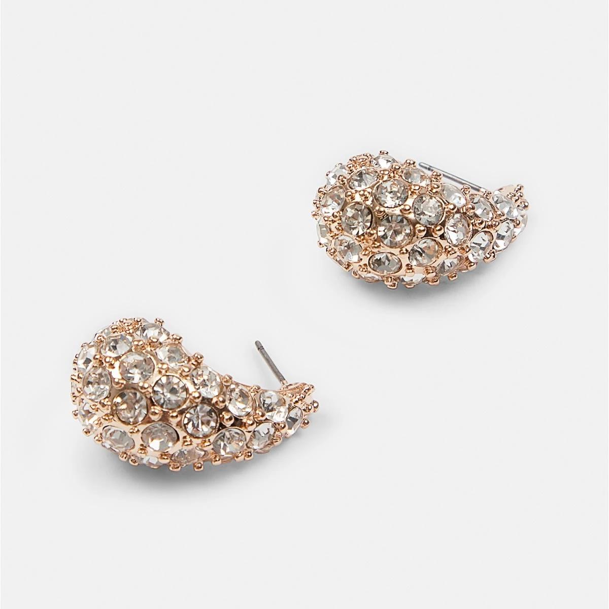 2 Diamante Teardrop Earrings Gold, 2 of 4