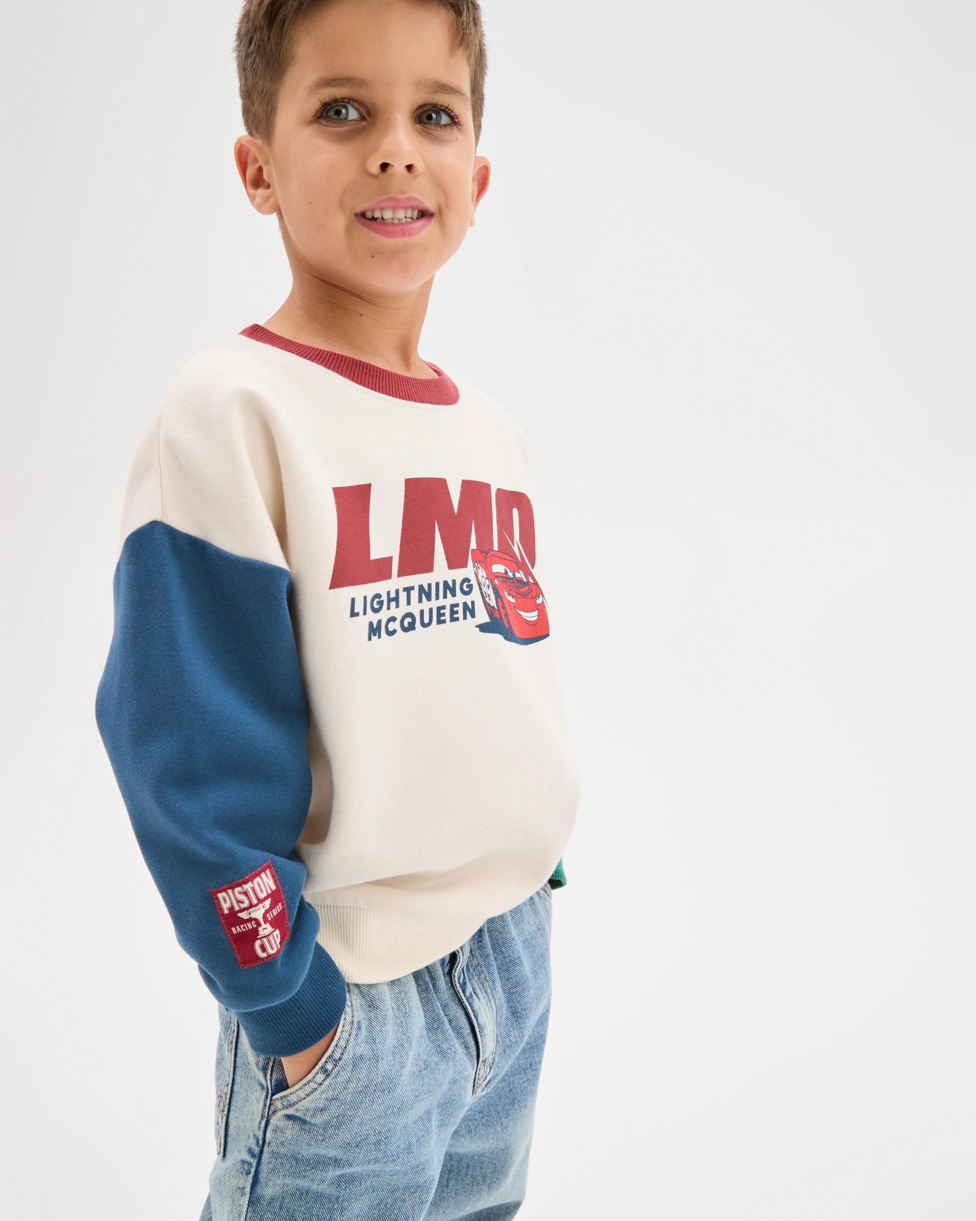 3 Disney Pixar Cars Australian Cotton Blend Sweat Top COLOUR BLOCK, 3 of 6