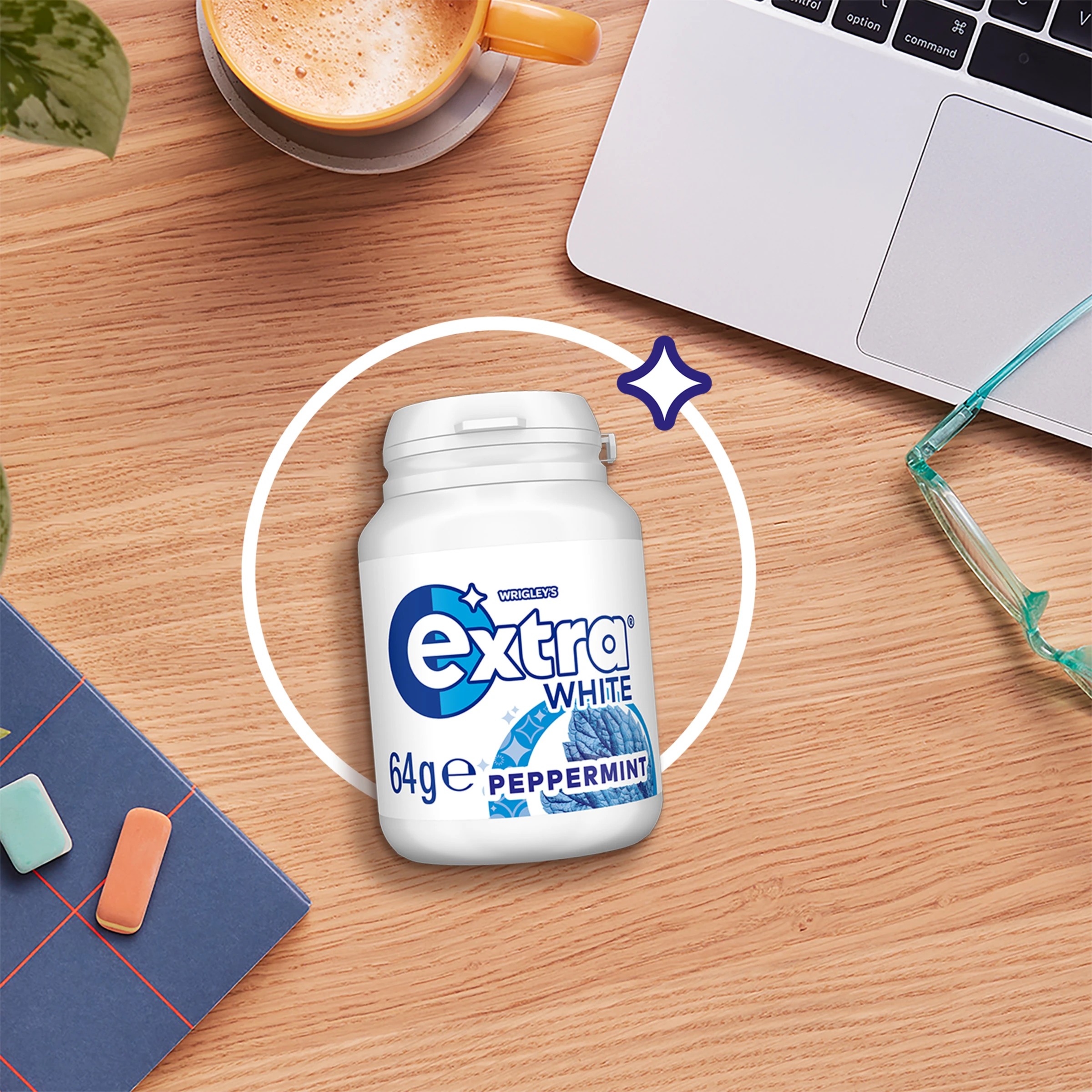 4 Wrigley's Extra White Peppermint Sugar Free Bottle 64g, 4 of 5