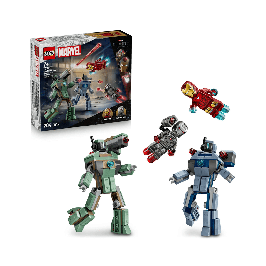 1 The LEGO Group LEGO Marvel Iron Man and War Machine vs Hammer Drones - 76320, 1 of 10