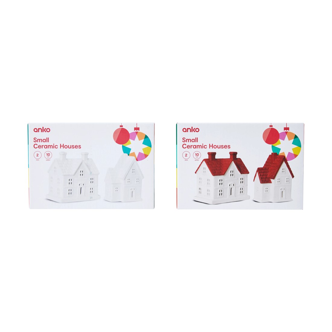 4 2 Pack Small Ceramic Houses - Assorted, 4 of 4