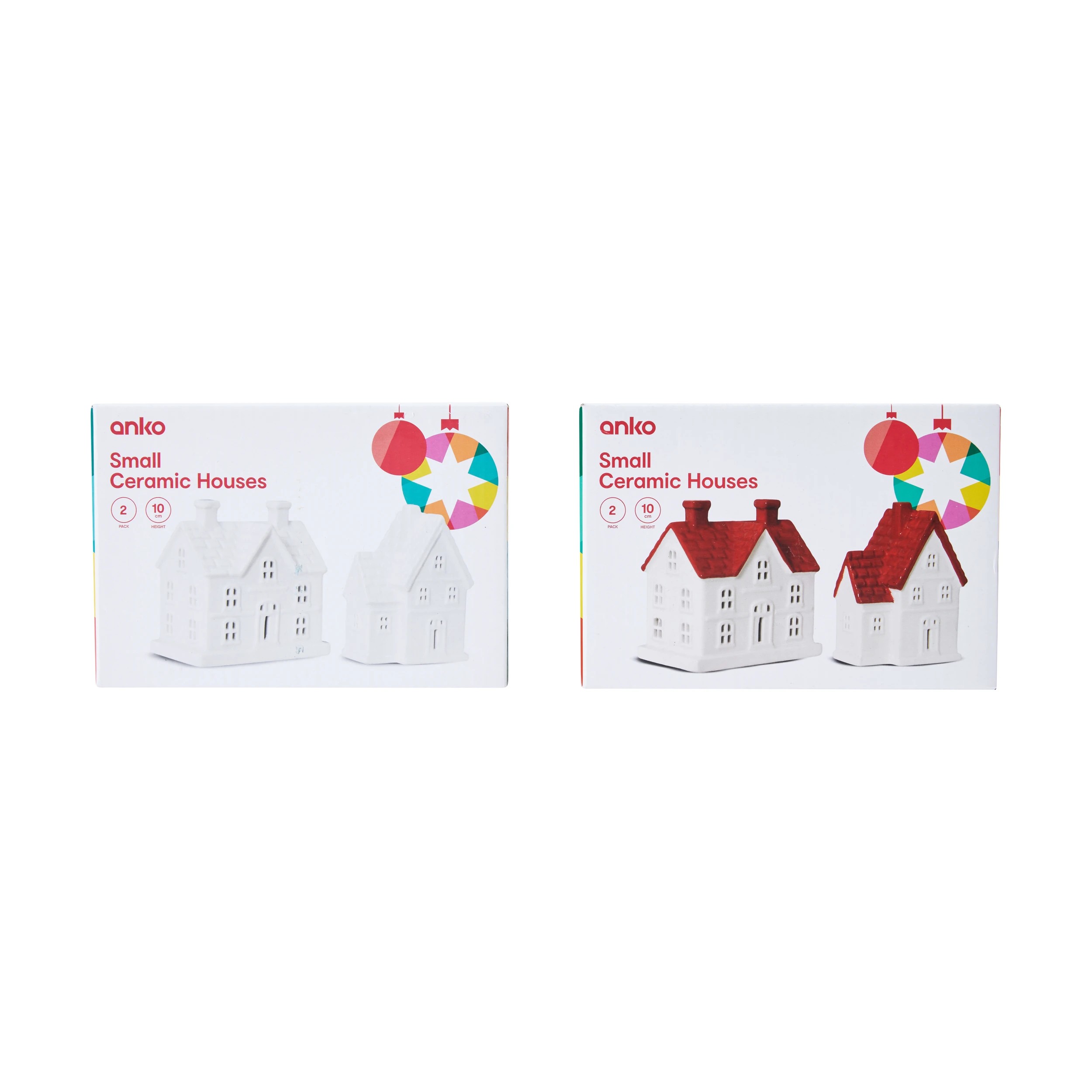 4 2 Pack Small Ceramic Houses - Assorted, 4 of 4