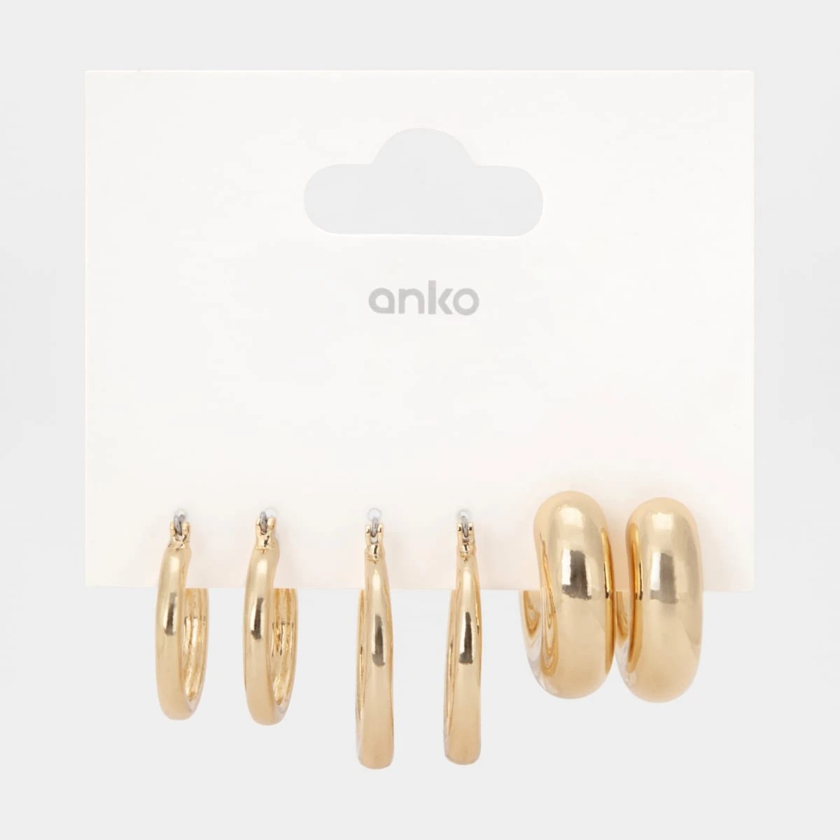 4 3 Pack Mini Hoop Earrings - Gold Tone, 4 of 4