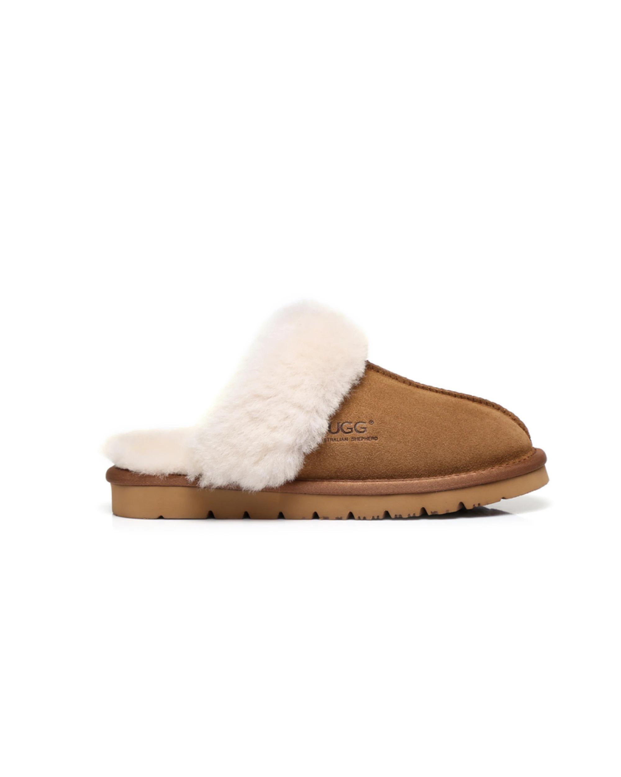 1 Australian Shepherd UGG Unisex Muffin Slippers CHESTNUT, 1 of 5