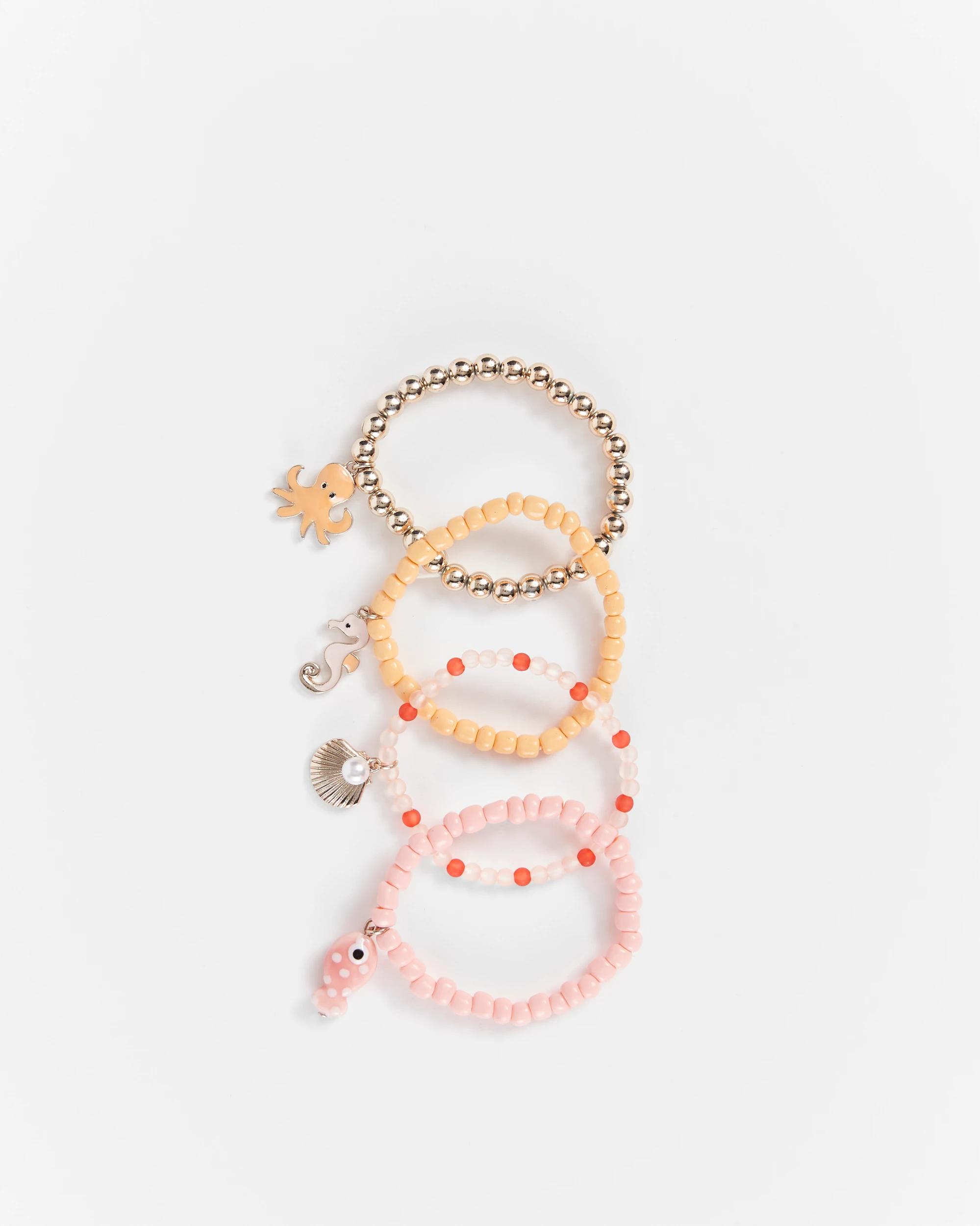 1 Target Kids 4 Piece Sea Theme Stretch Bracelet Set SEA THEME, 1 of 2