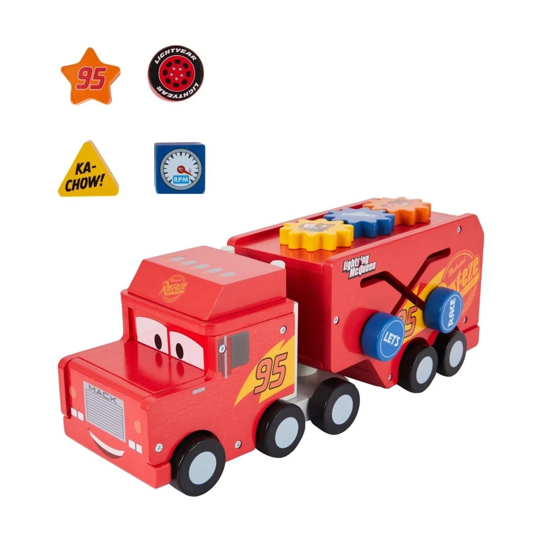 2 Disney Pixar Cars Wooden Toys Shape Sorter Truck, 2 of 6