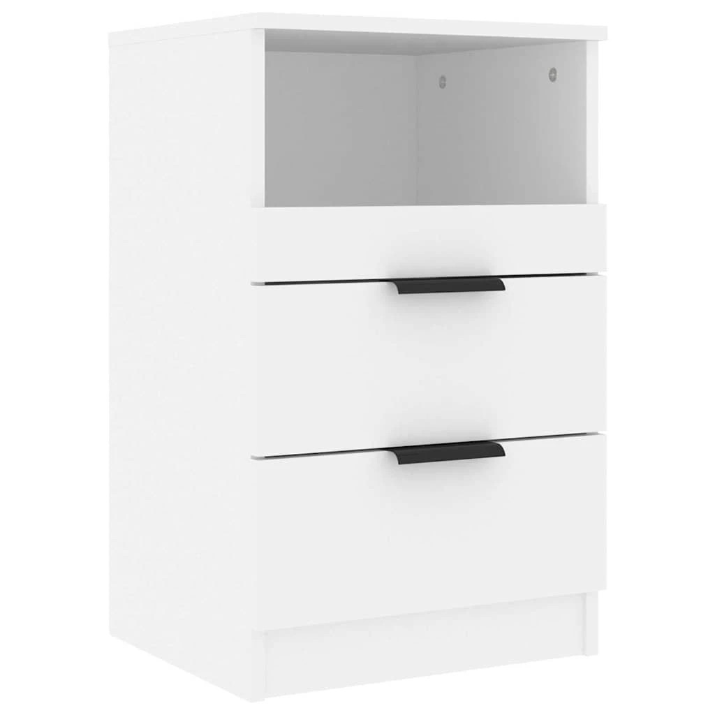 2 vidaXL Bedside cabinet Ample Storage - White, 2 of 10