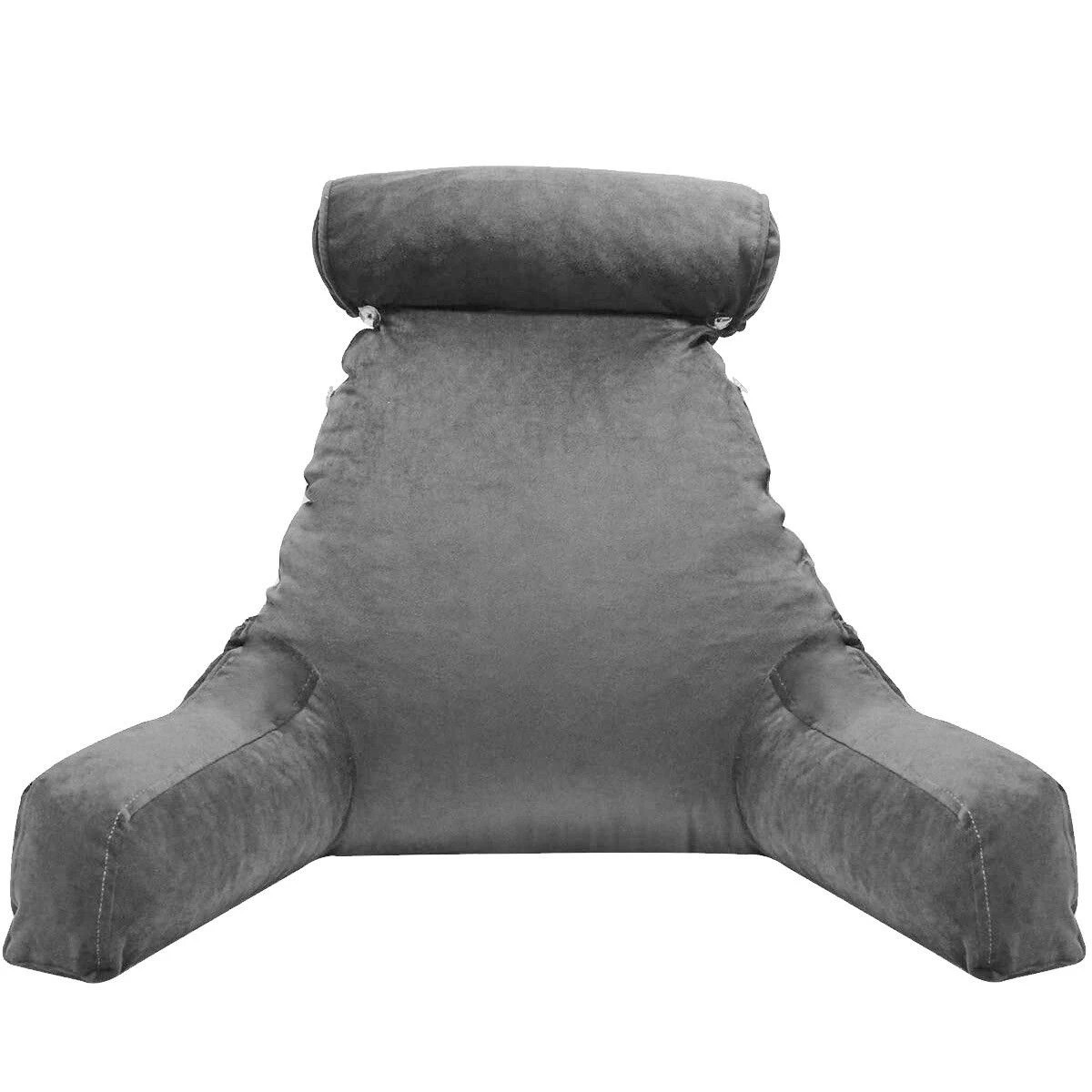 2 Ausway Bed Reading Pillow Husband Cushion Backrest - Grey, 2 of 5