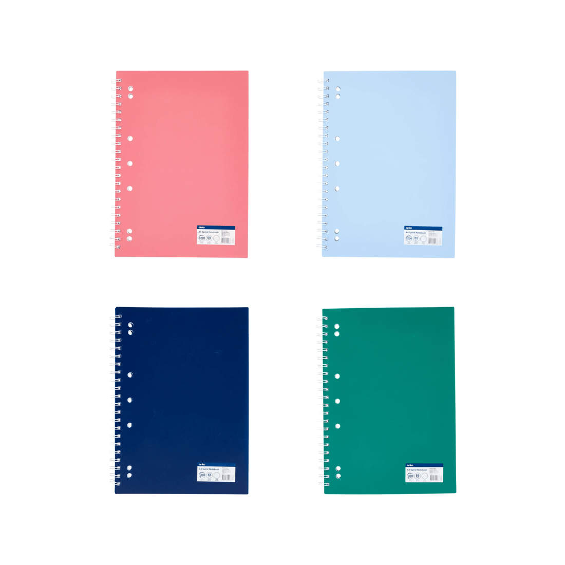 4 A4 Spiral Notebook - Assorted, 4 of 4