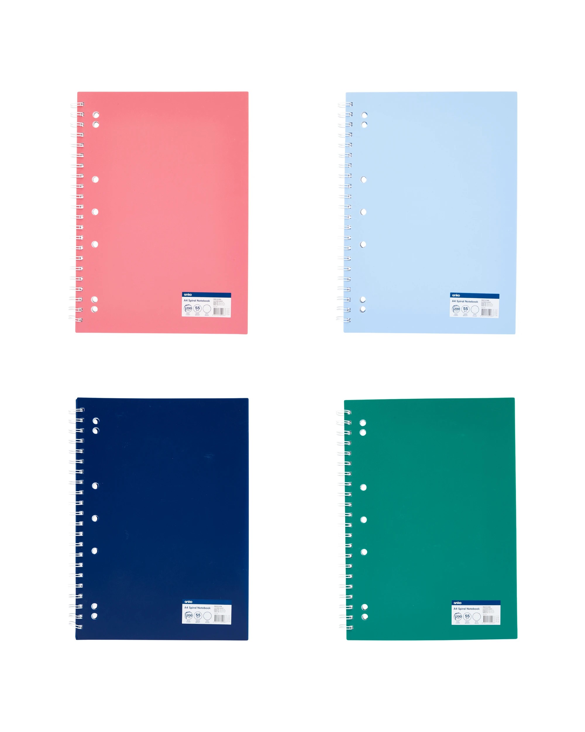 4 A4 Spiral Notebook - Assorted, 4 of 4