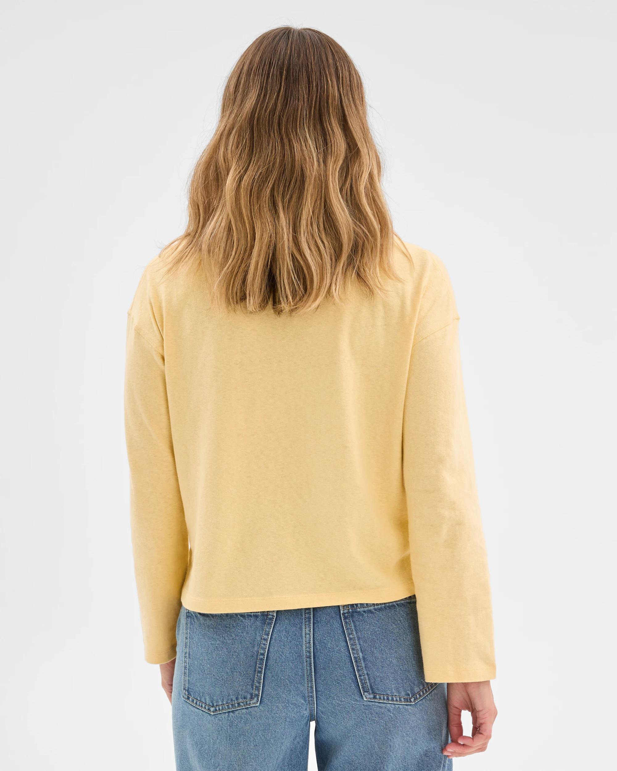 6 Target Woman Australian Cotton Long Sleeve Relaxed Slub T-Shirt BUTTER LEMON, 6 of 6