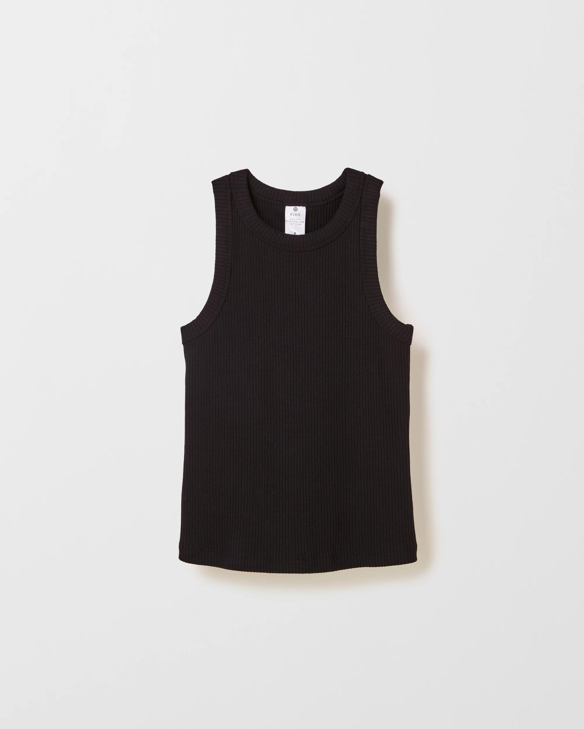 6 Target Australian Cotton Racer Back Rib Tank BLACK, 6 of 7