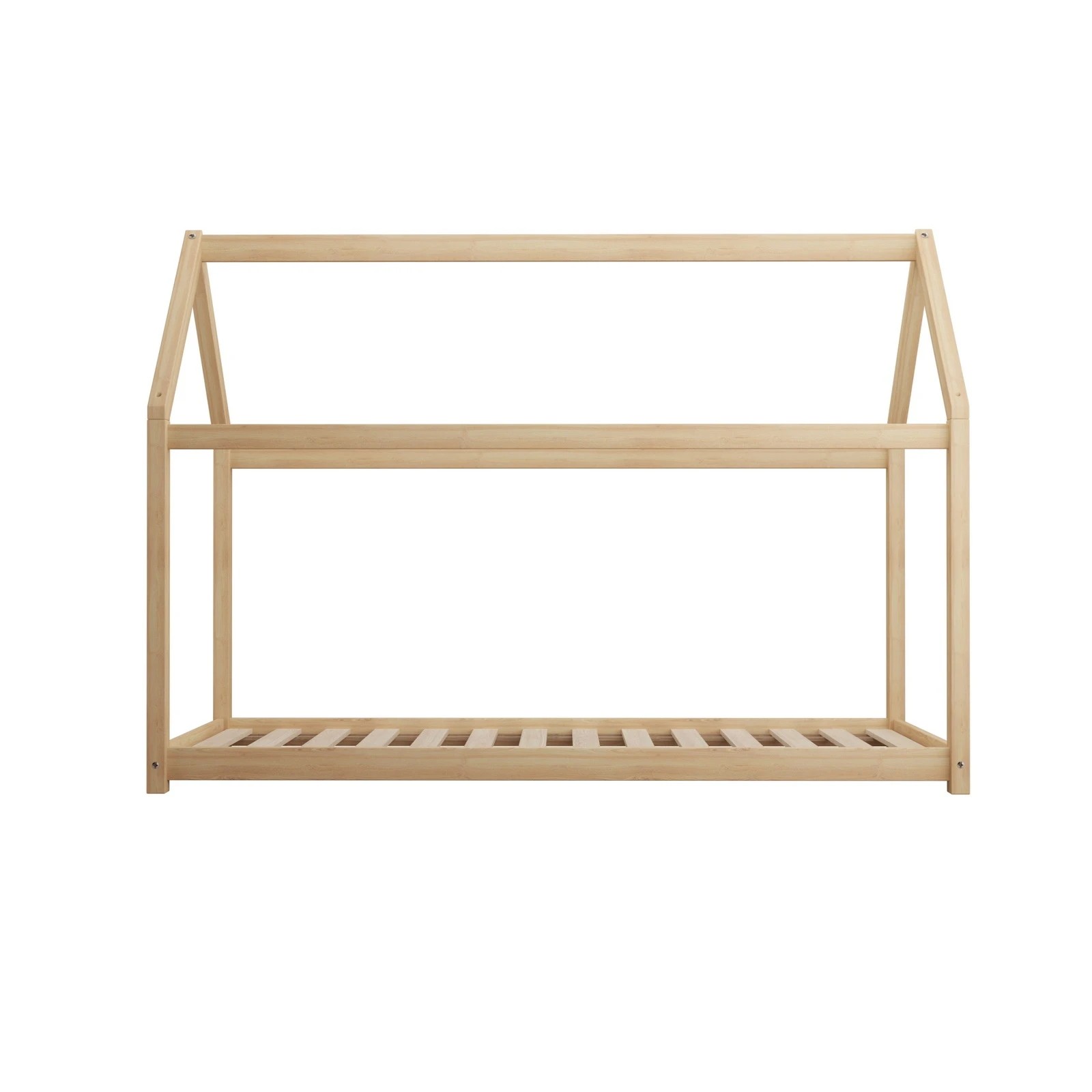 7 Oikiture Kids Single Bed Frame And Mattress Toddler House Base Wooden Montessori
 - Natural, 7 of 10