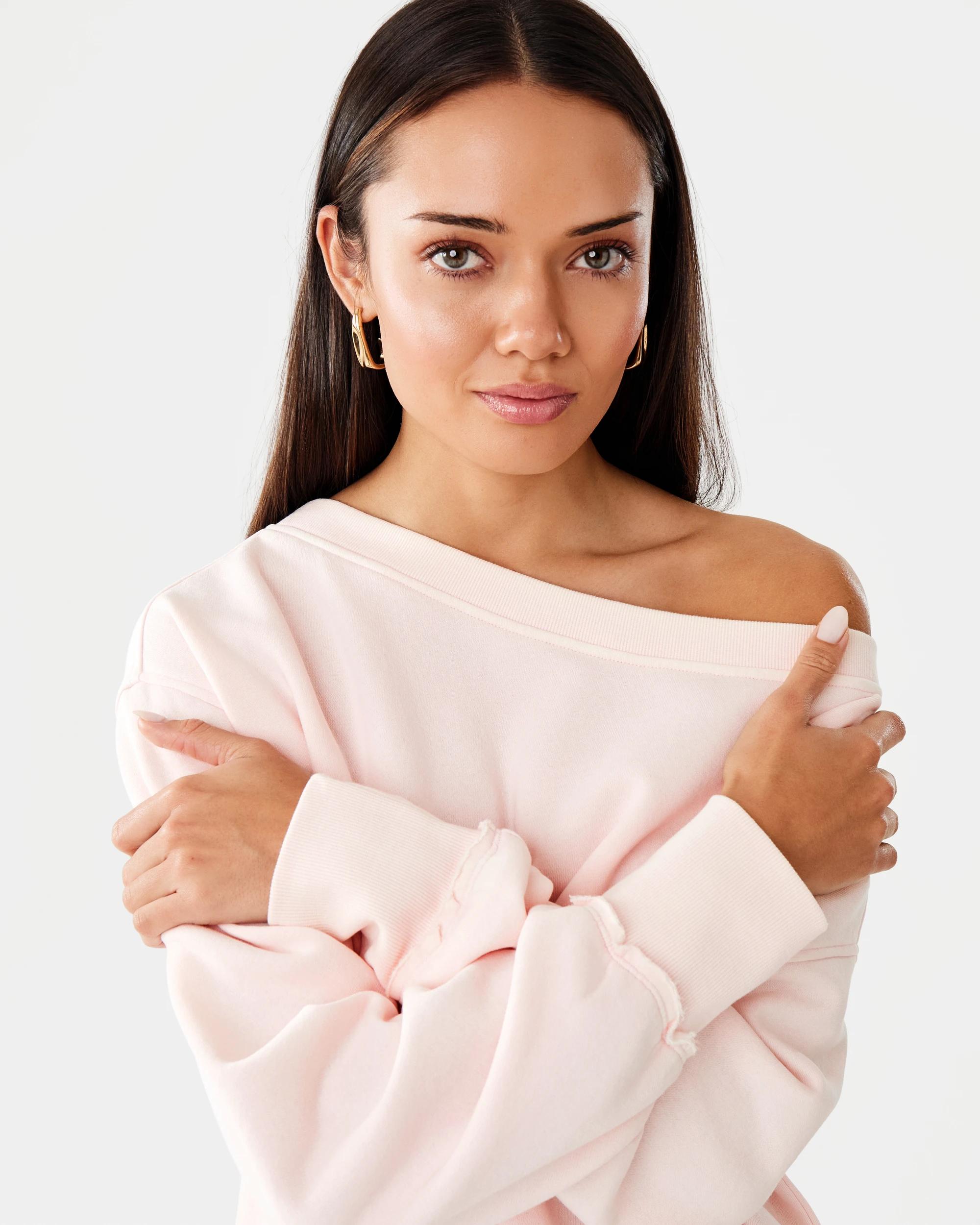 7 Off The Shoulder Sweatshirt Bllet Pink, 7 of 10