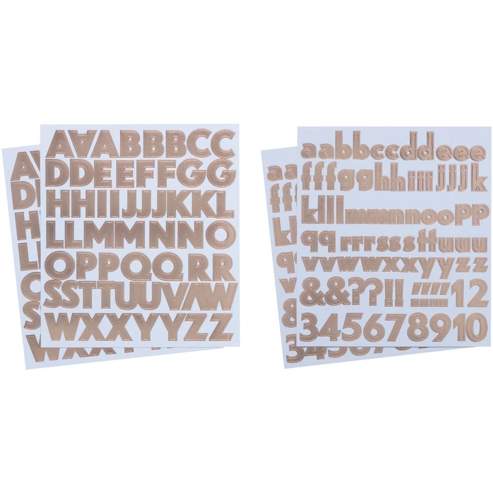 2 Born Foil Alphabet Stickers Rose Gold 4 Sheets, 2 of 2