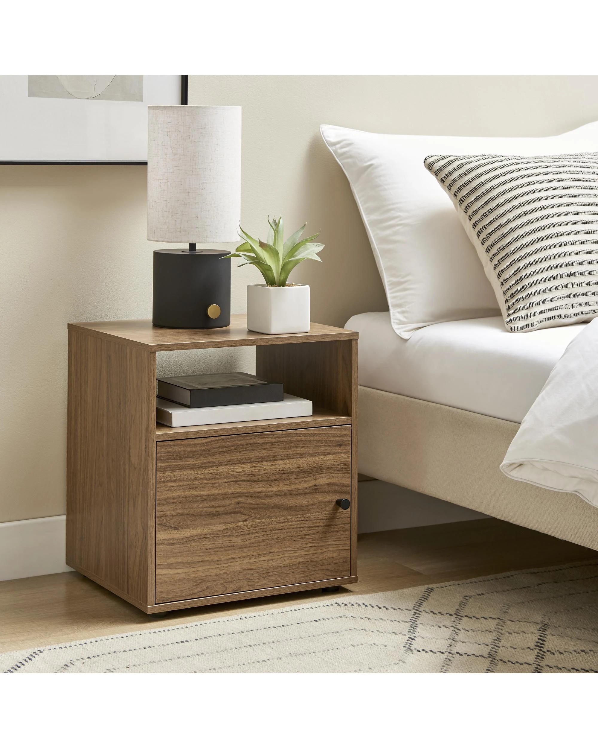 2 Kodu Bedside Unit Side Table 1 Door - Brown, 2 of 7
