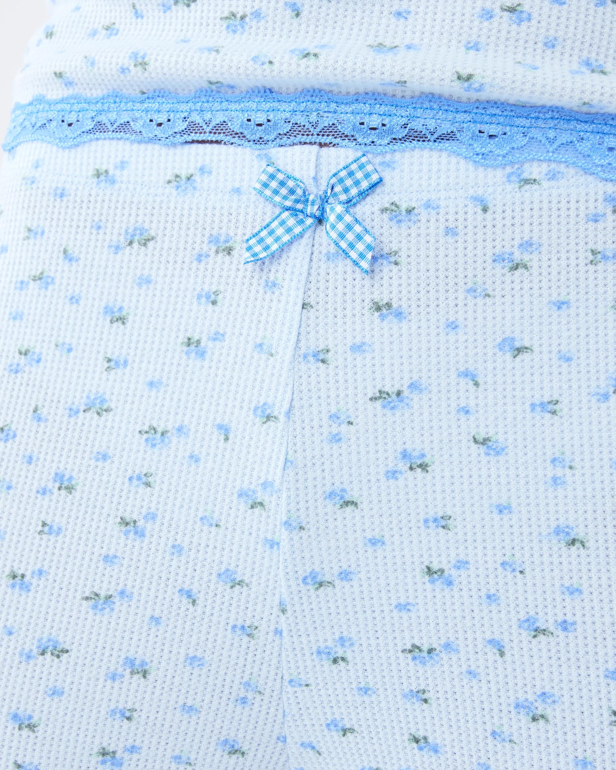 7 Lace Trim Waffle Pants Blue Rose, 7 of 9