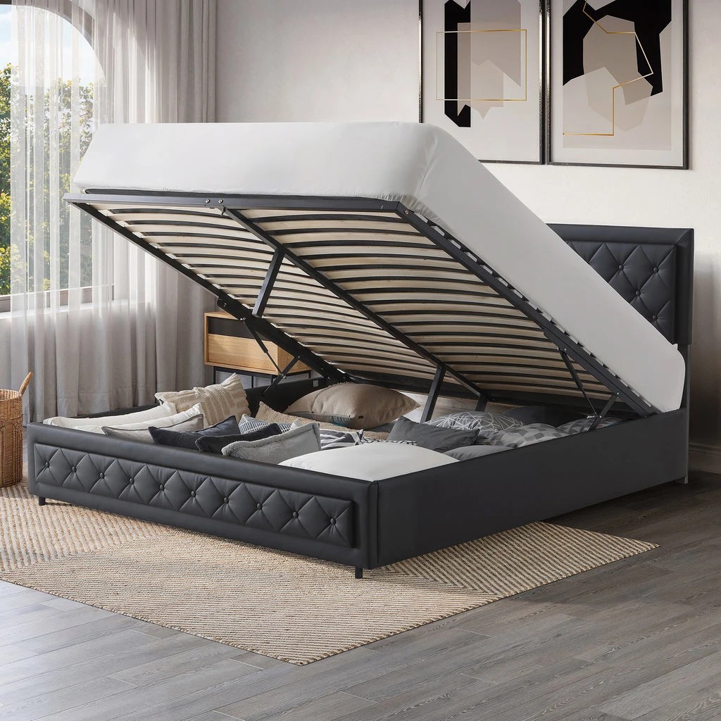 8 Zzz Atelier Vienna Single Storage Bed Frame with Gas Lift and Adjustable Headboard - Charcoal, 8 of 9