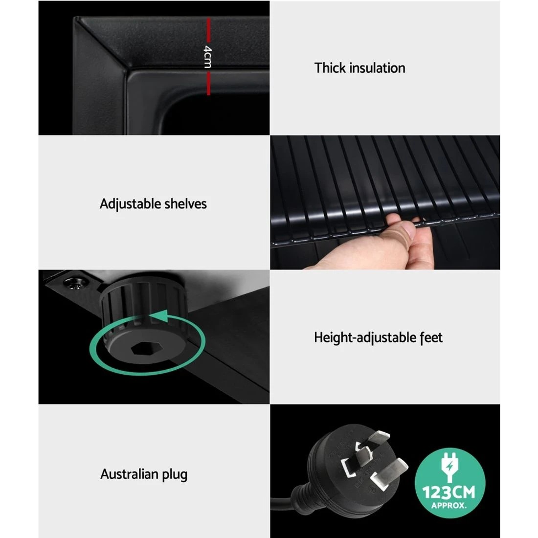 7 Devanti 46L Bar Fridge Glass Door - Black, 7 of 7