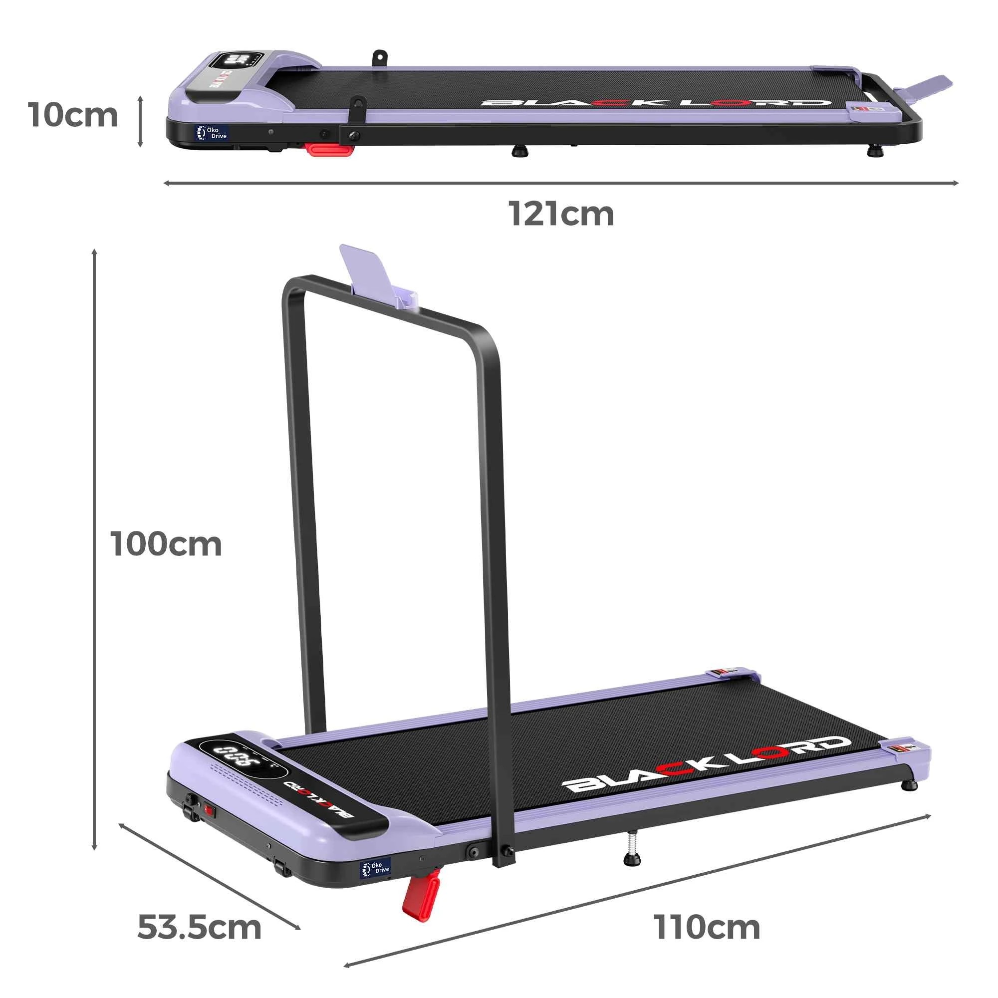 3 Black Lord Treadmill Electric Walking Pad Folding Incline Remote Control - Purple, 3 of 10