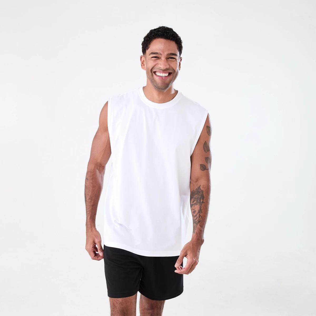 1 Active Mens Training Oversized Muscle WHITE, 1 of 5