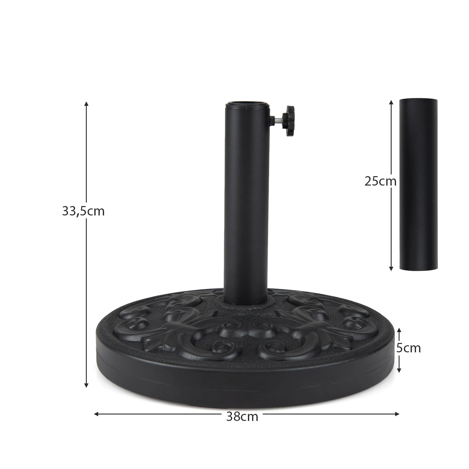 5 Costway Concrete Patio Umbrella Base 12kg Round Weighted Stand Parasol Holder, 5 of 7