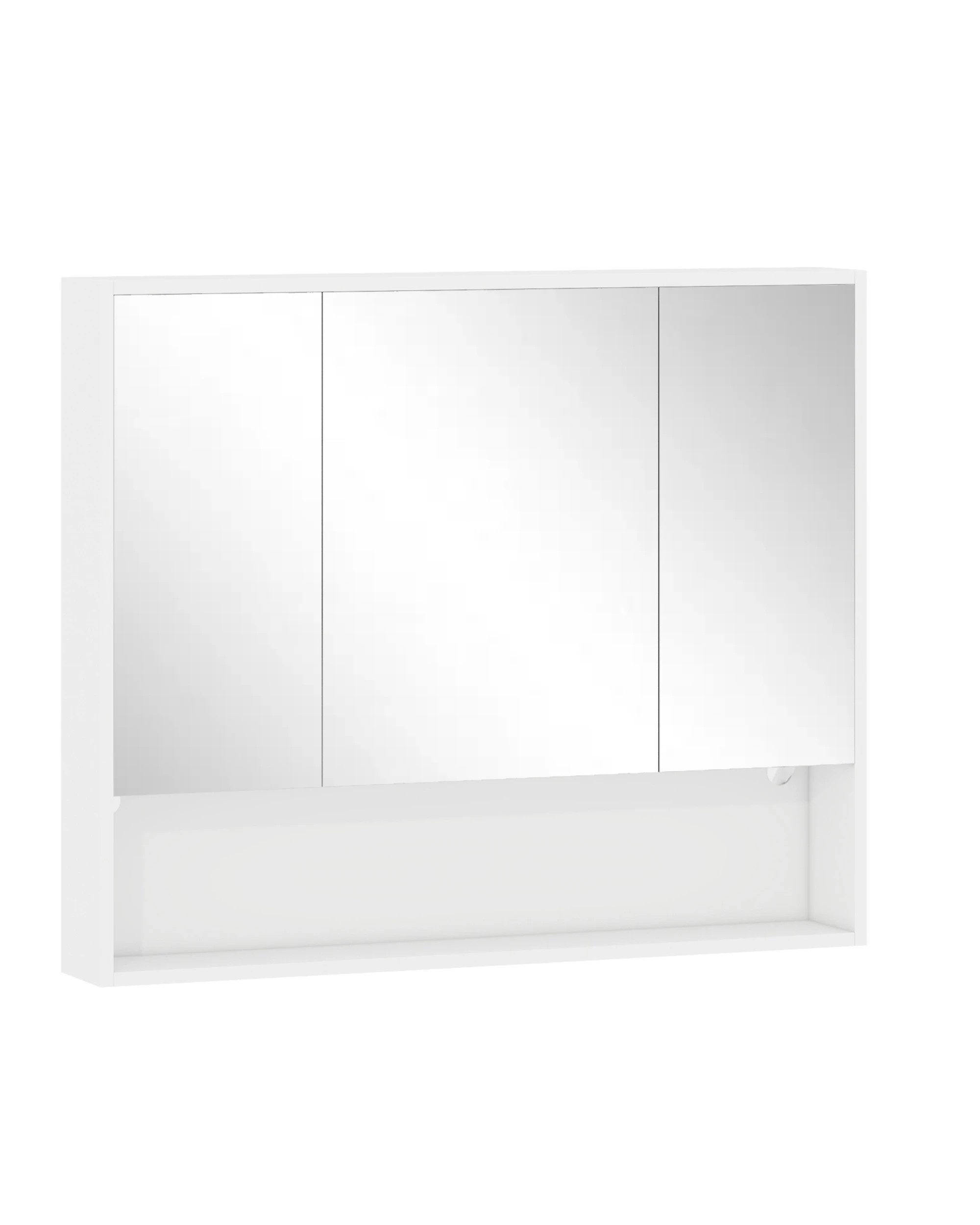 5 Advwin 90 cm LED Bathroom Mirror Cabinet Wall Mounted Cupboard Storage w/ 3 Doors Shaving Cabinets, 5 of 8