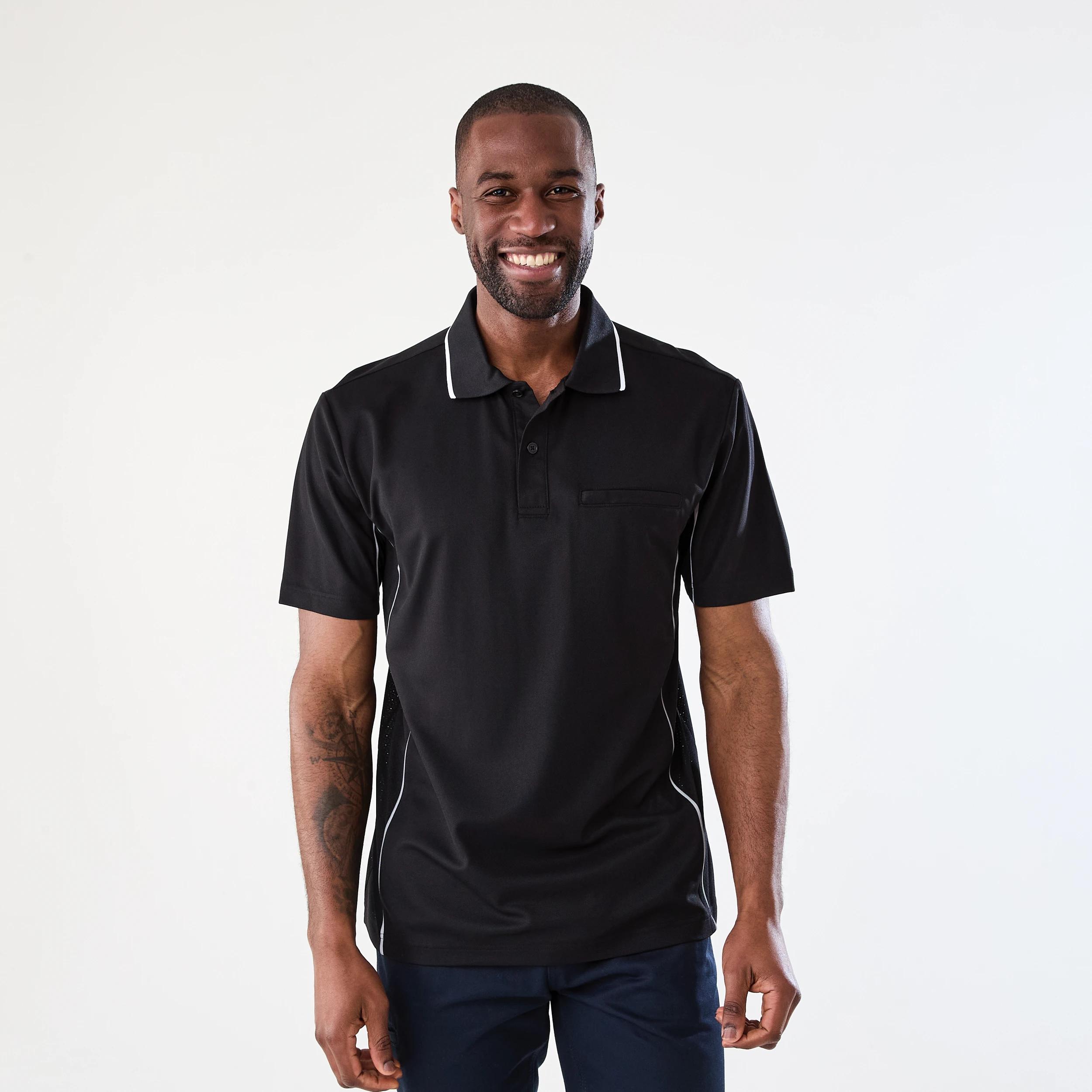 1 Workwear Short Sleeve Polo Shirt BLACK, 1 of 7