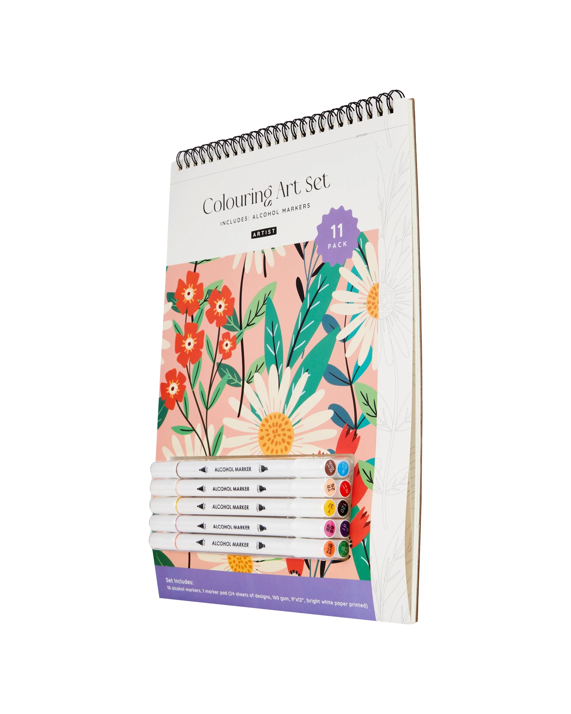 3 11 Pack Colouring Art Set - Flowers, 3 of 5
