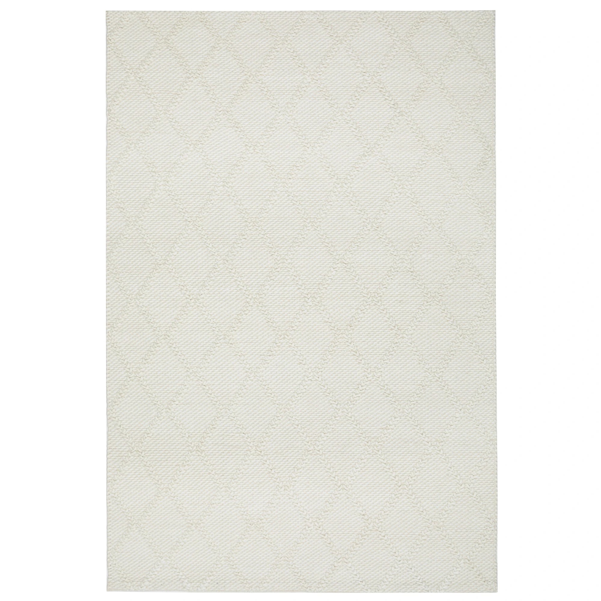 1 Common Ground Rugs Valor 400x300cm - Extra Extra Large Hand Loomed Wool Floor Rug - White, 1 of 10
