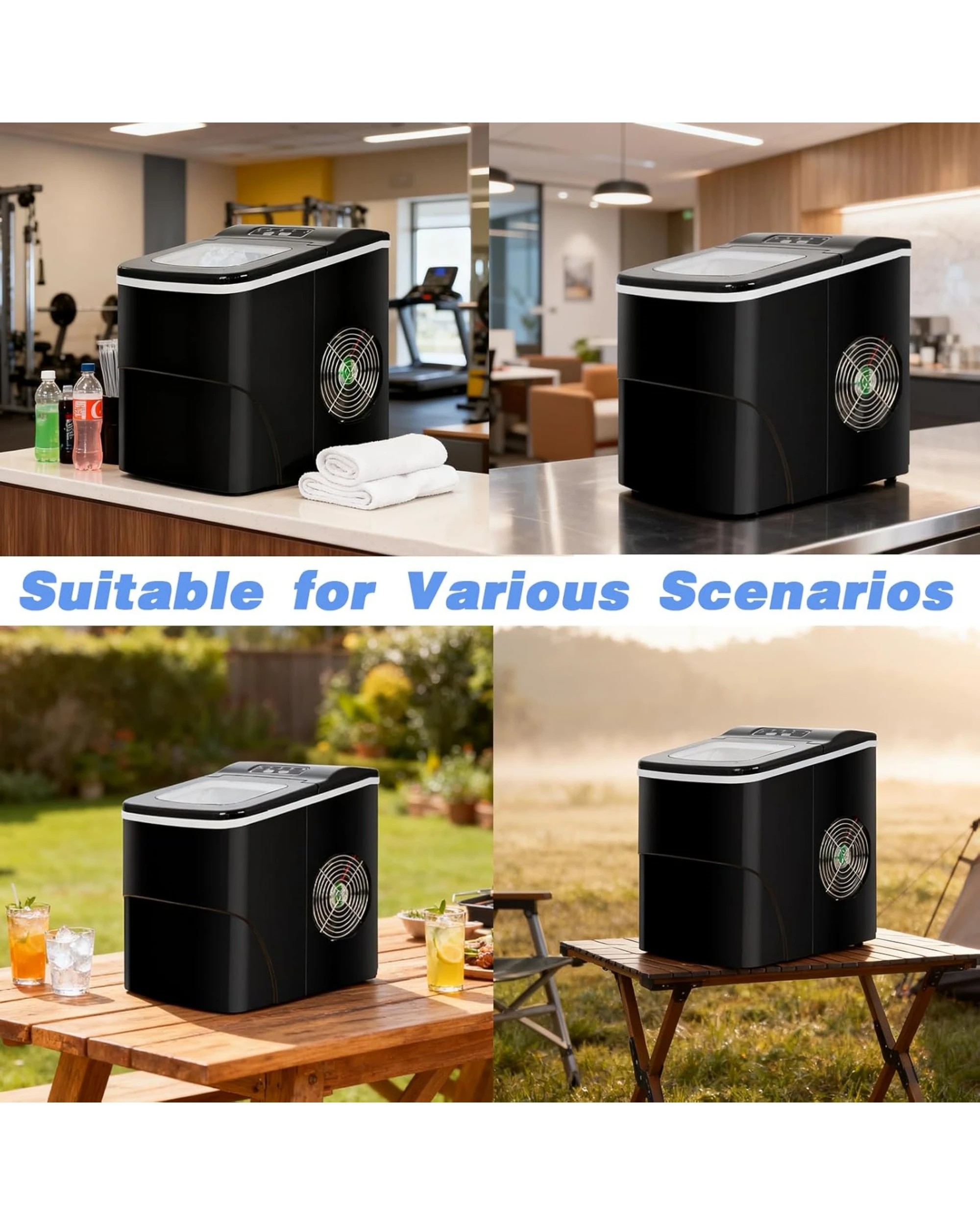 3 Advwin Portable Ice Maker Machine 12kg Black, 3 of 7