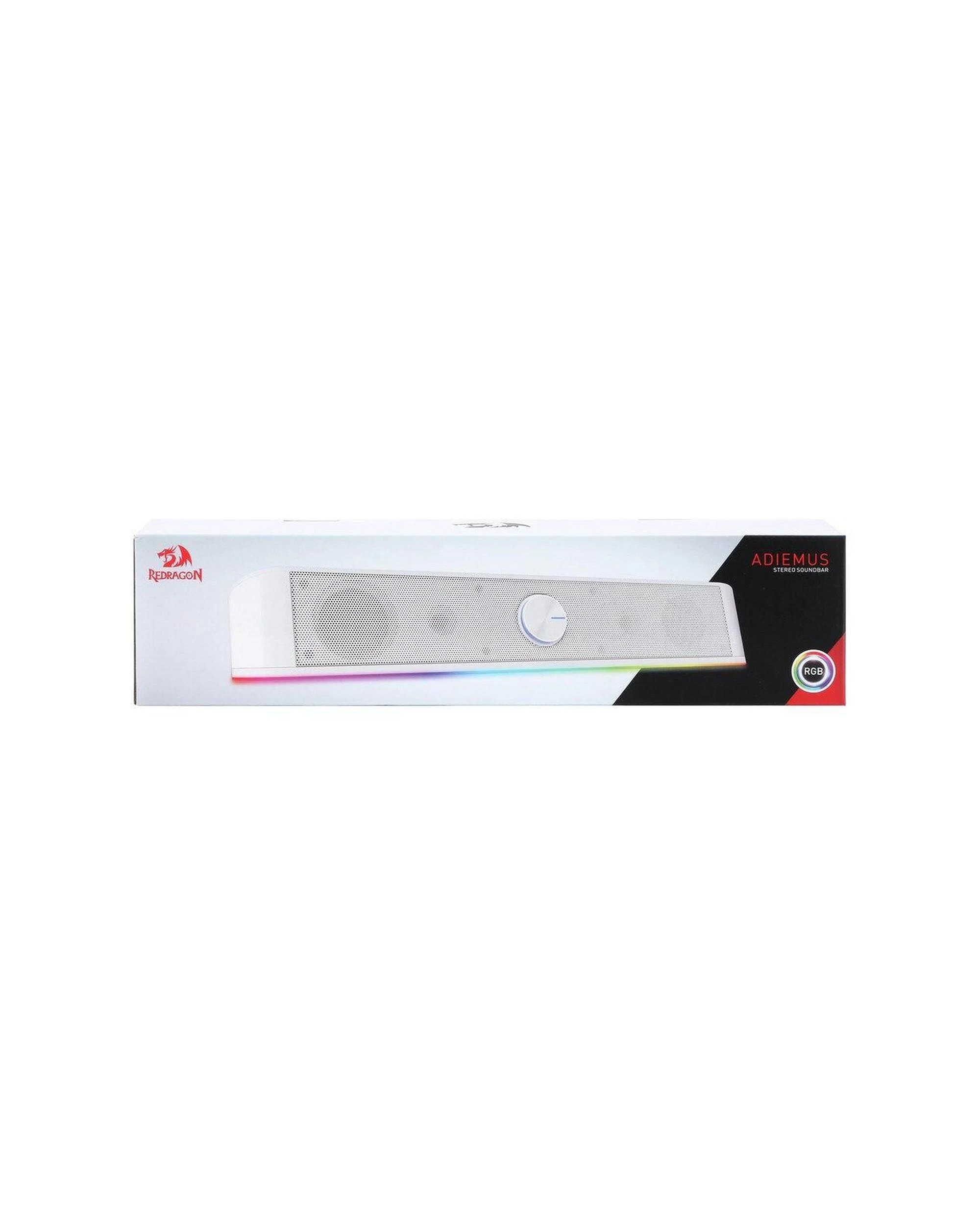 7 Redragon GS560W Adiemus Compact RGB Enhanced Bass Sound Bar Speaker - White, 7 of 10