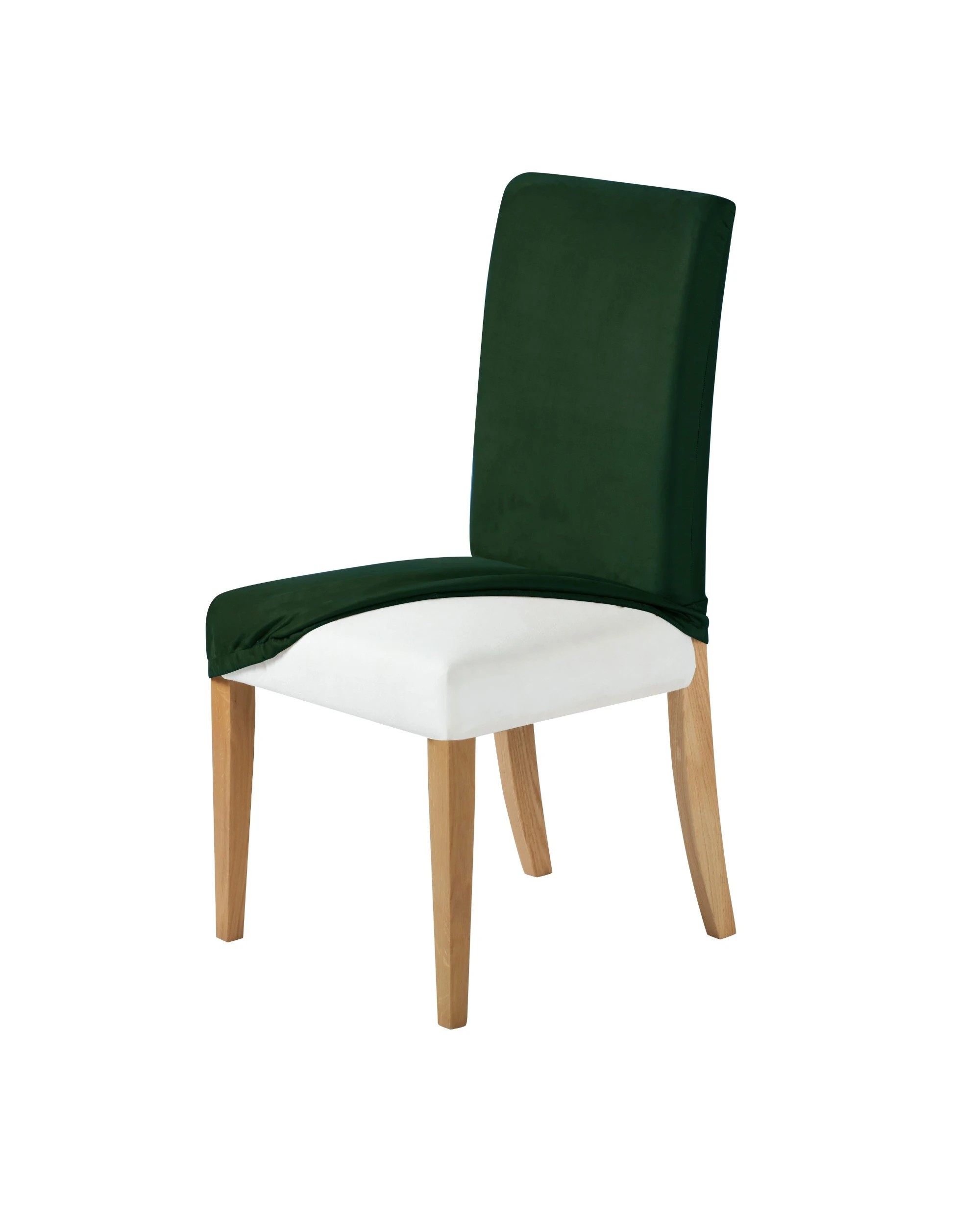 1 Sherwood Home Premium Faux Suede Dining Chair Cover - Forest Green, 1 of 4