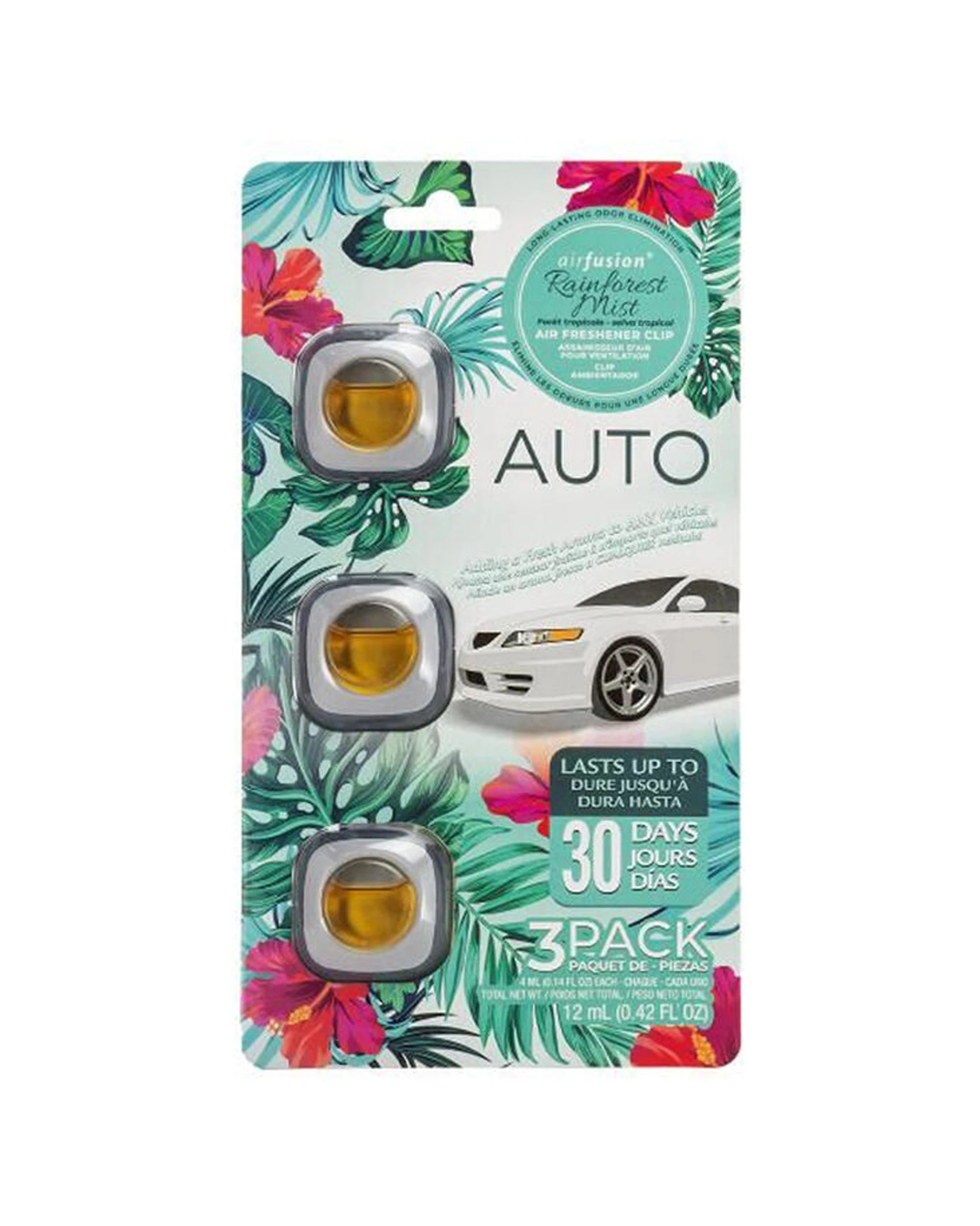 2 Air Fusion 6x 3pc Car Air Freshener Vent Clip 4ml Rainforest - Green, 2 of 3