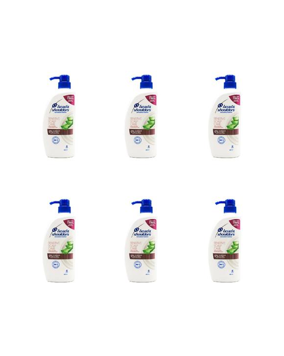 HEAD AND SHOULDERS 6PK Anti Dandruff Shampoo Sensitive Scalp Care Aloe Vera 660ml - White