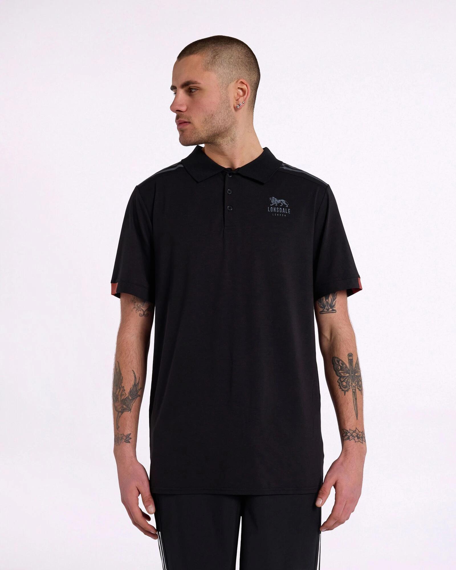 1 Lonsdale London Active Polo Shirt - Lonsdale BLACK, 1 of 5
