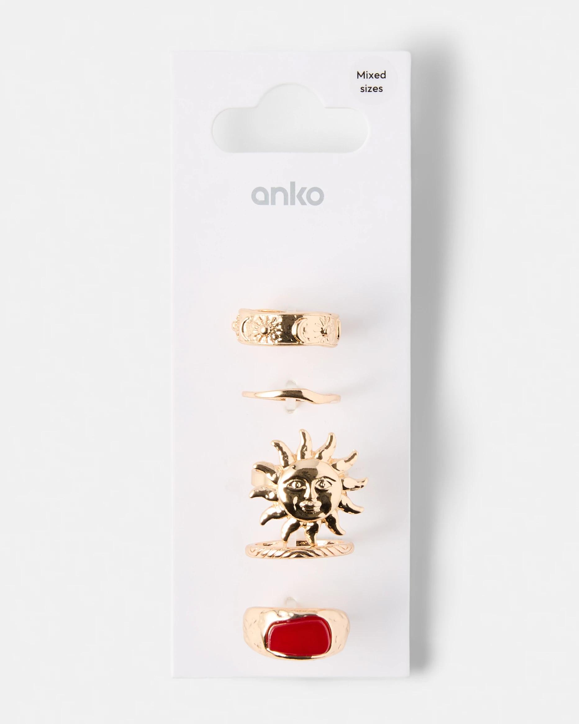 5 5 Pack Celestial Rings - Gold Tone Gold, 5 of 5