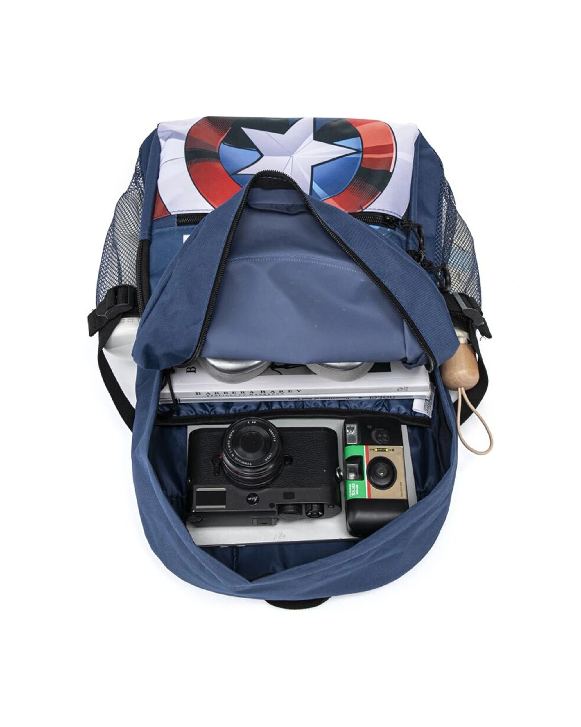 4 Captain America Backpack Kids School Marvel Mesh Pockets Adjustable 44cm - Blue, 4 of 4