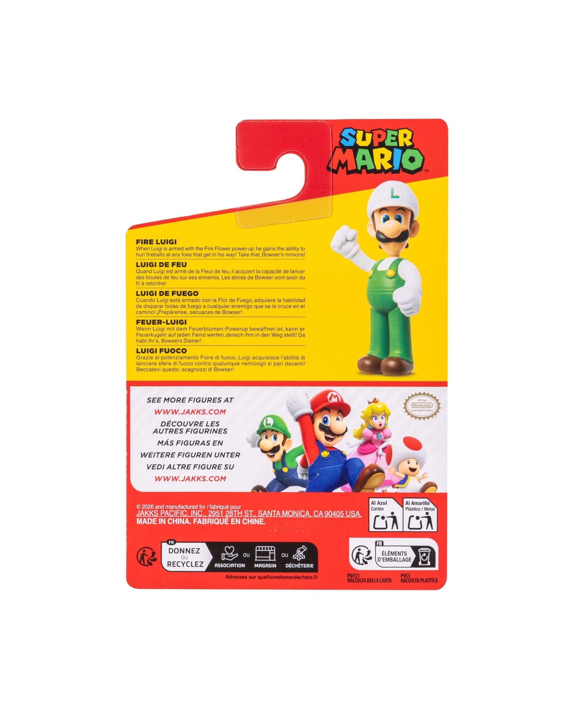 8 Super Mario 2.5 inch Fire Luigi Figure, 8 of 8