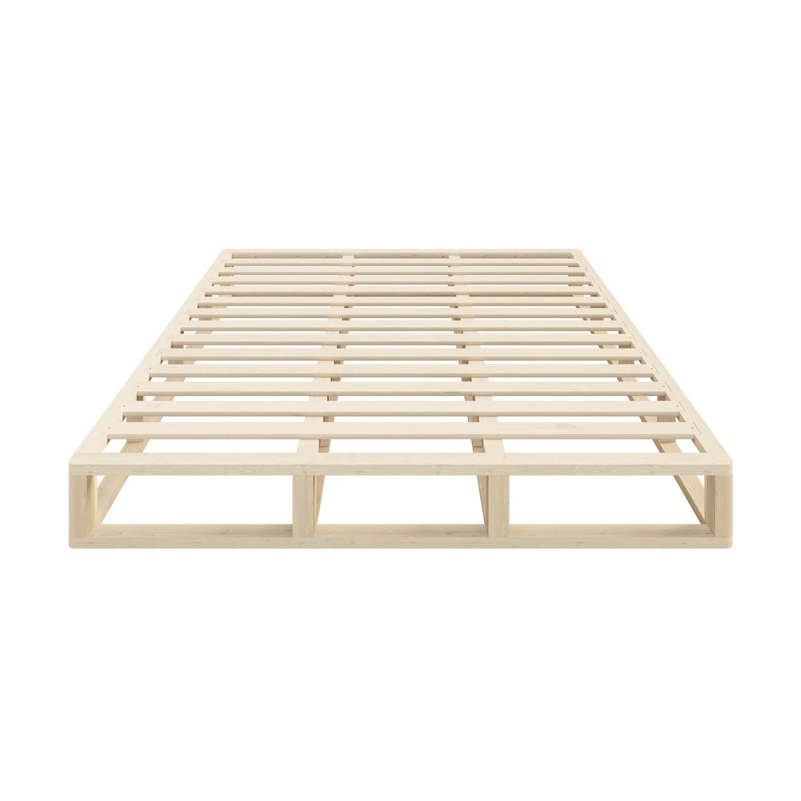 8 Oikiture Bed Frame King Size Wooden Bed Base Platform Cage-like
 - Natural, 8 of 10