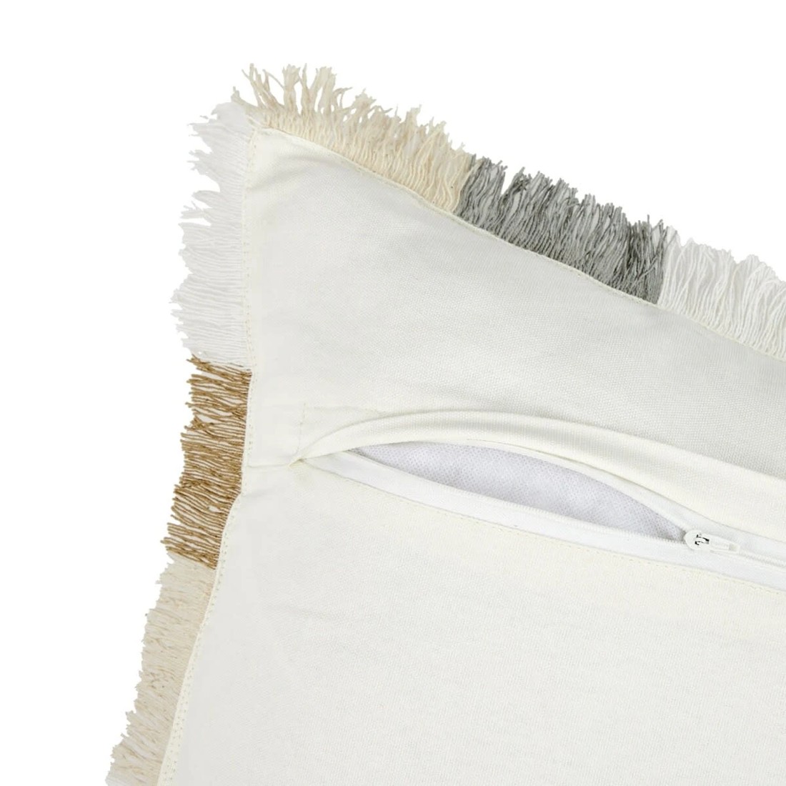 4 43cm Check Fringe Cushion, 4 of 4