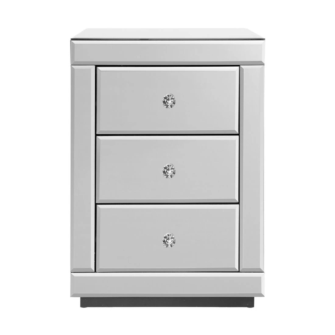 4 Artiss Bedside Table 3 Drawers Mirro - Silver, 4 of 8