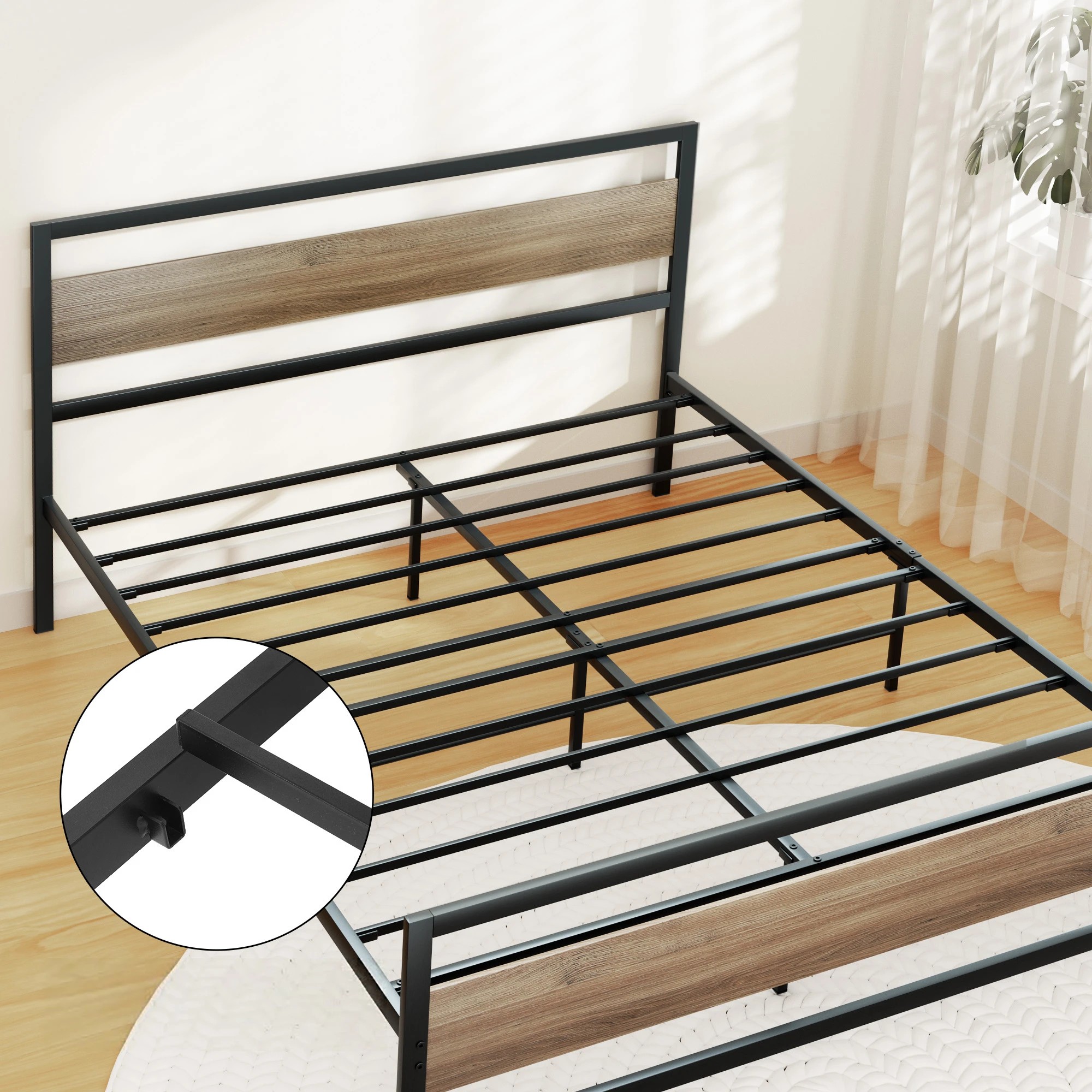 5 Artiss Bed Frame Double Size Metal Frame with 2 Drawers DREW - Multi, 5 of 8