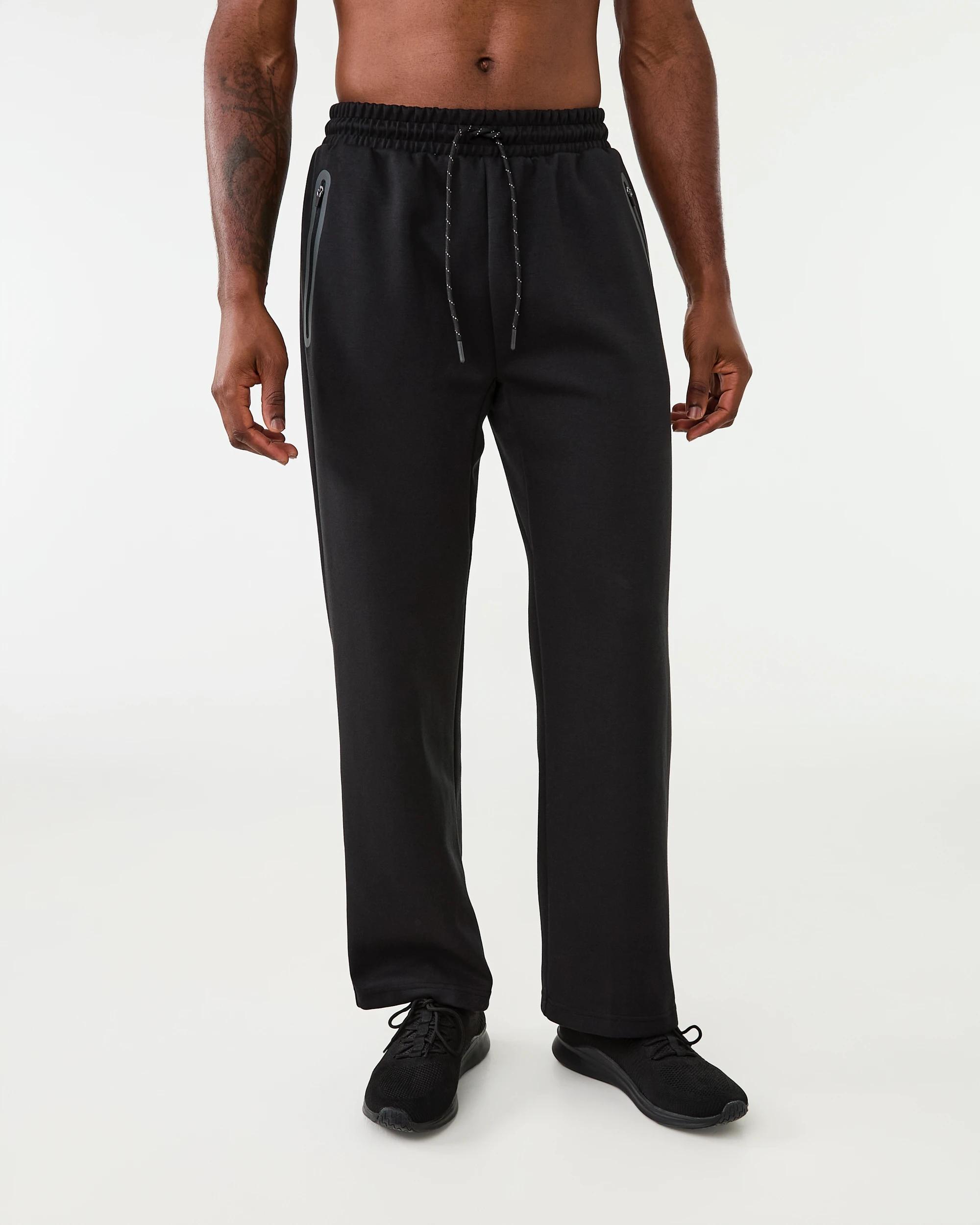 1 Active Mens Sports Straight Leg Trackpants Black, 1 of 6