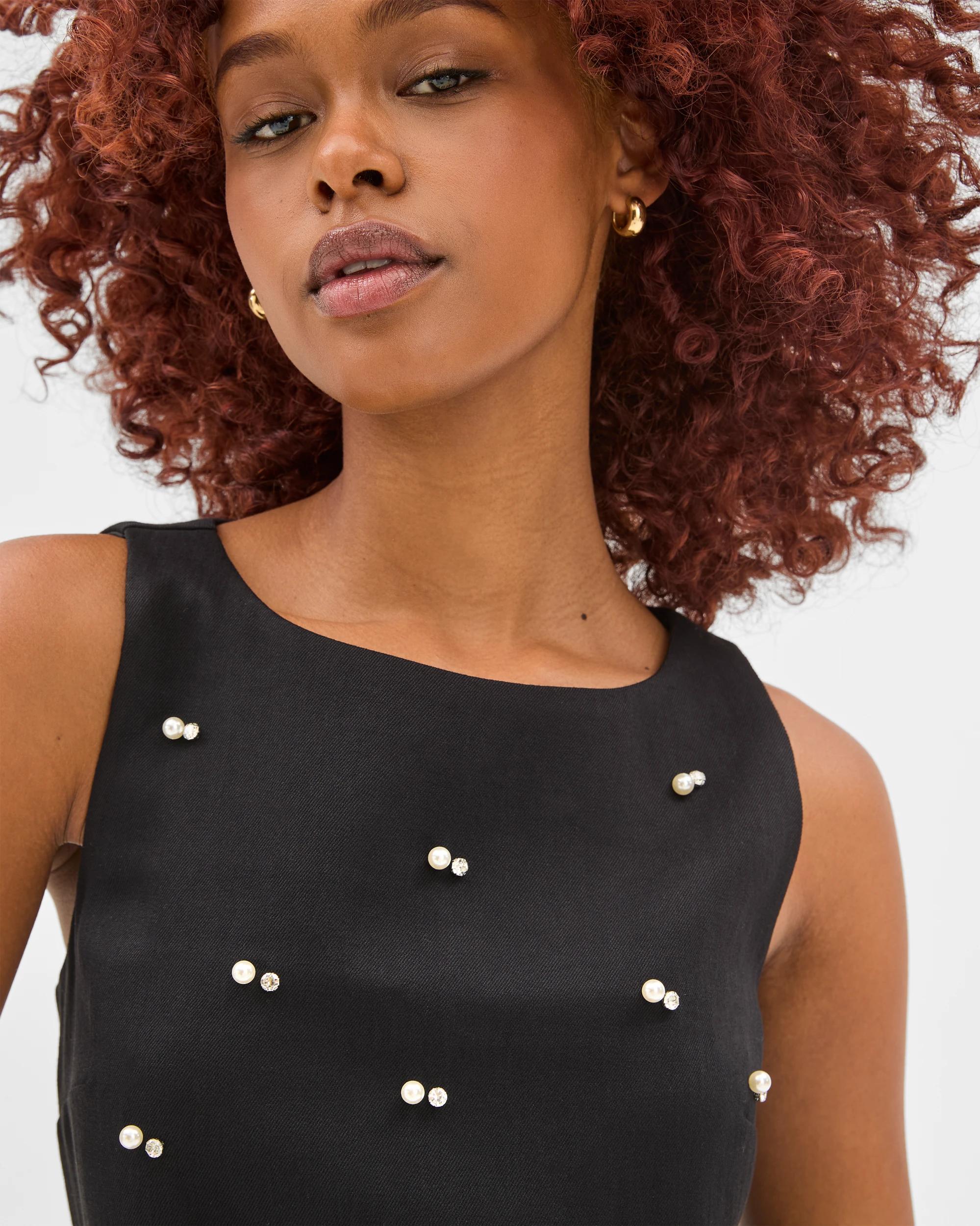 3 Target Petites Jewel Detail Mini Dress BLACK, 3 of 6