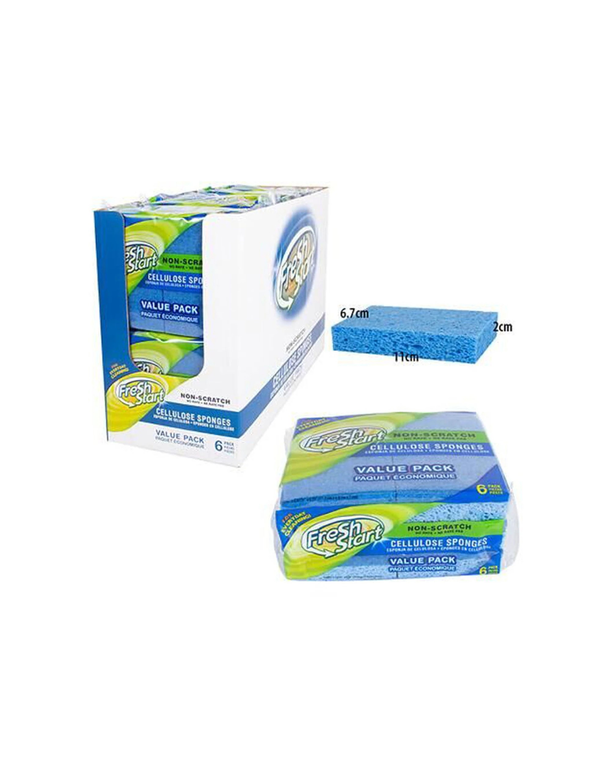 4 Fresh Start 5x 6pc Non Scratch Dishwashing Sponge Scour Pads Value Pack - Blue, 4 of 5